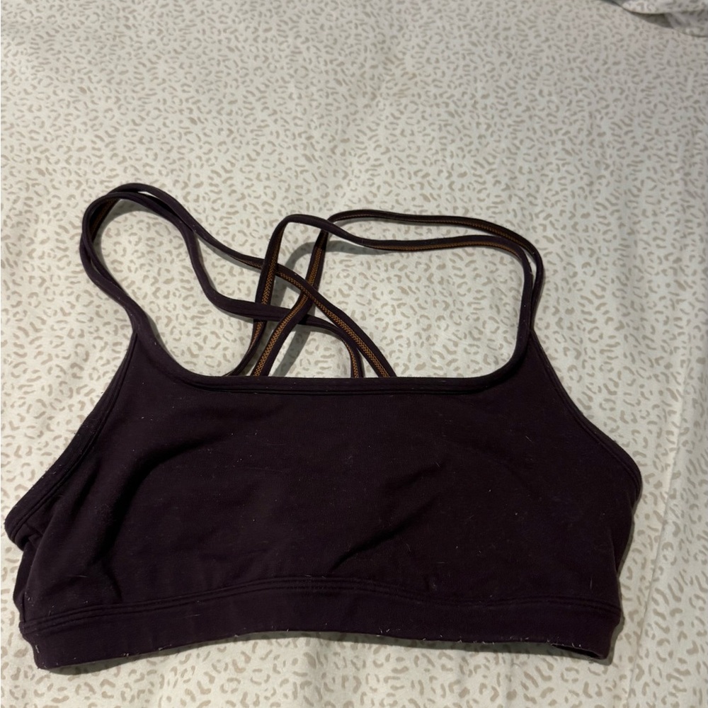 Athleta Dark Purple Strappy Sports Bra